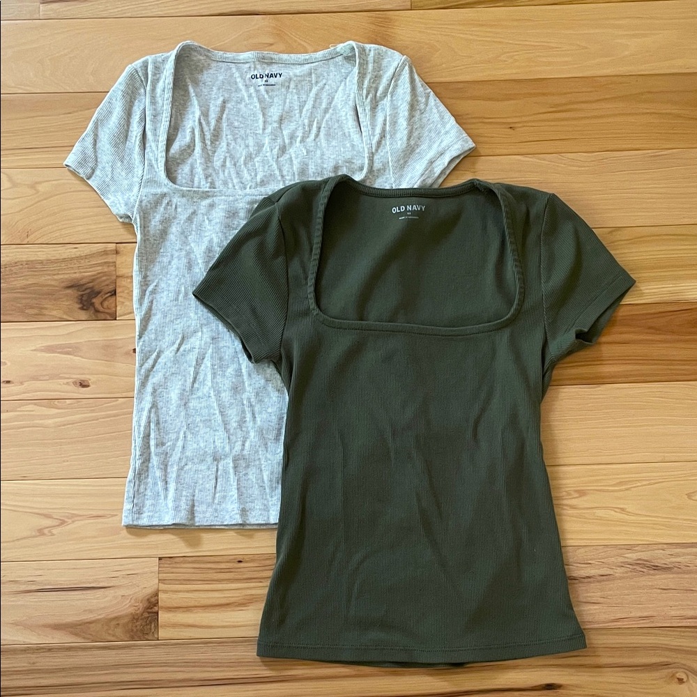Old Navy XS square neck ribbed t shirts